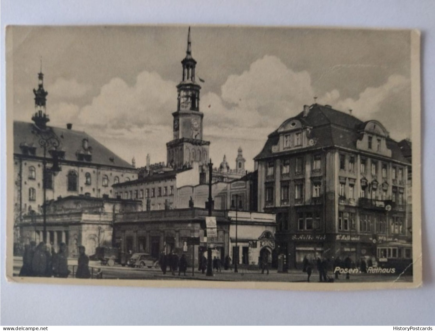 Posen, Reichsgau Warthenau, Rathaus, Wehrmacht, Strassenbahn, 1940 - Posen