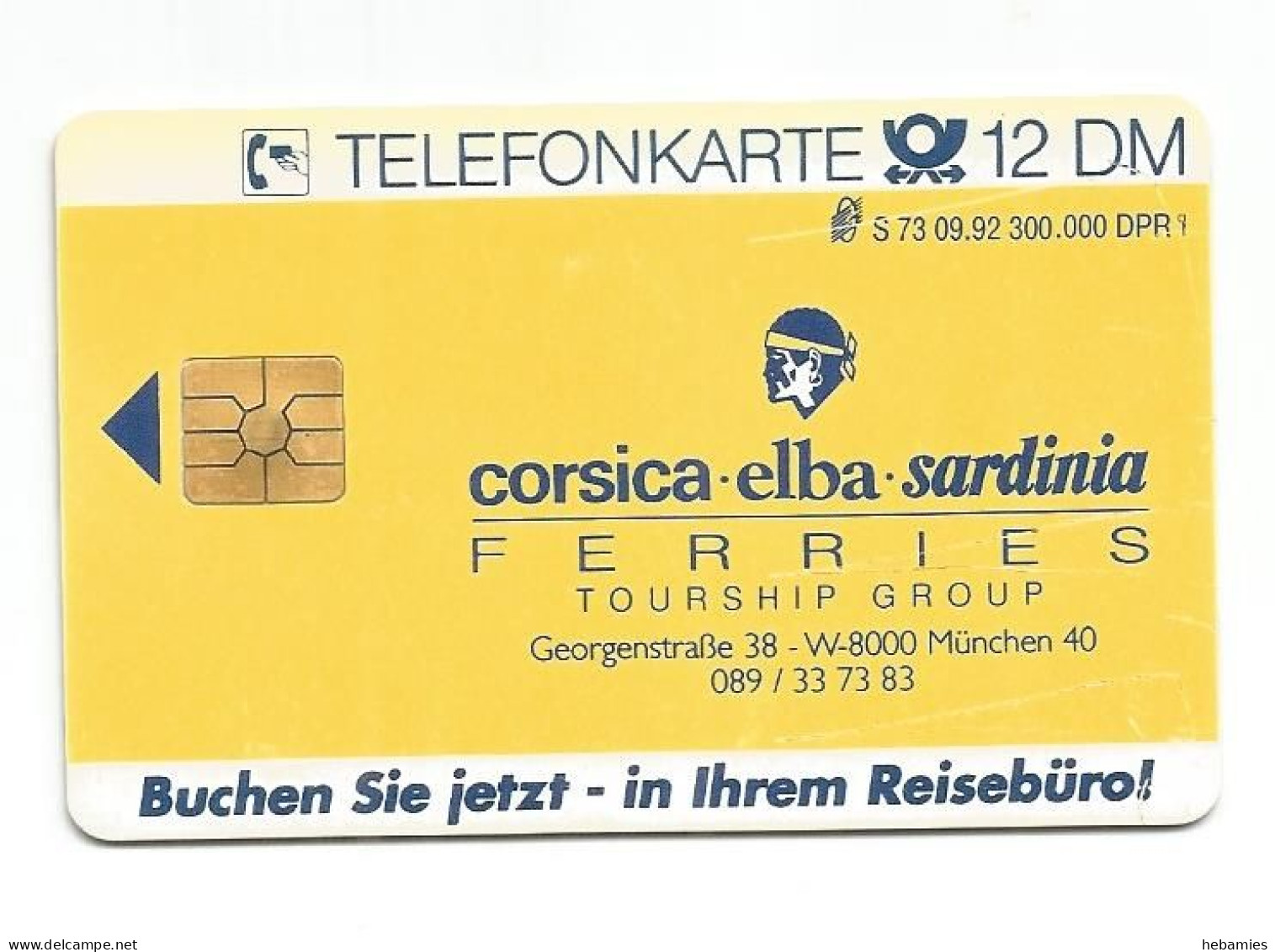 CORSICA LINES - Passenger Ferry   - 12 DM - Telefonkarte - - Bateaux