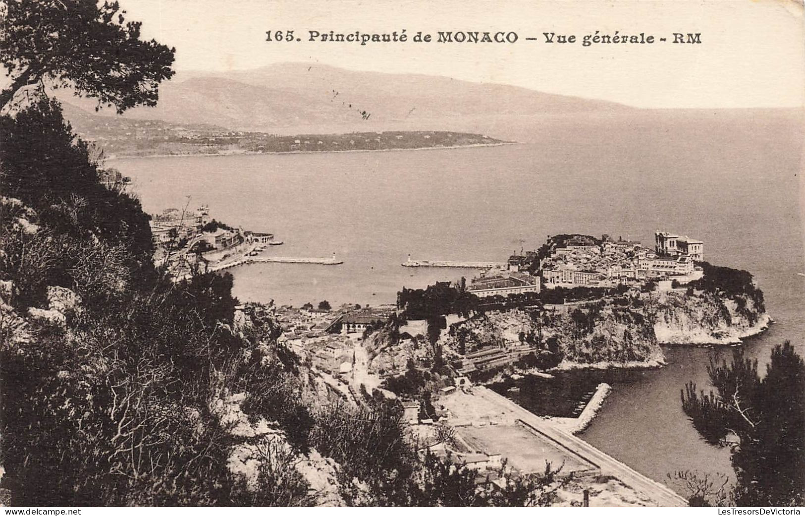 MONACO - Principauté De Monaco - Vue Générale - RM - Oblitération étoilée - Carte Postale Ancienne - Panoramische Zichten, Meerdere Zichten