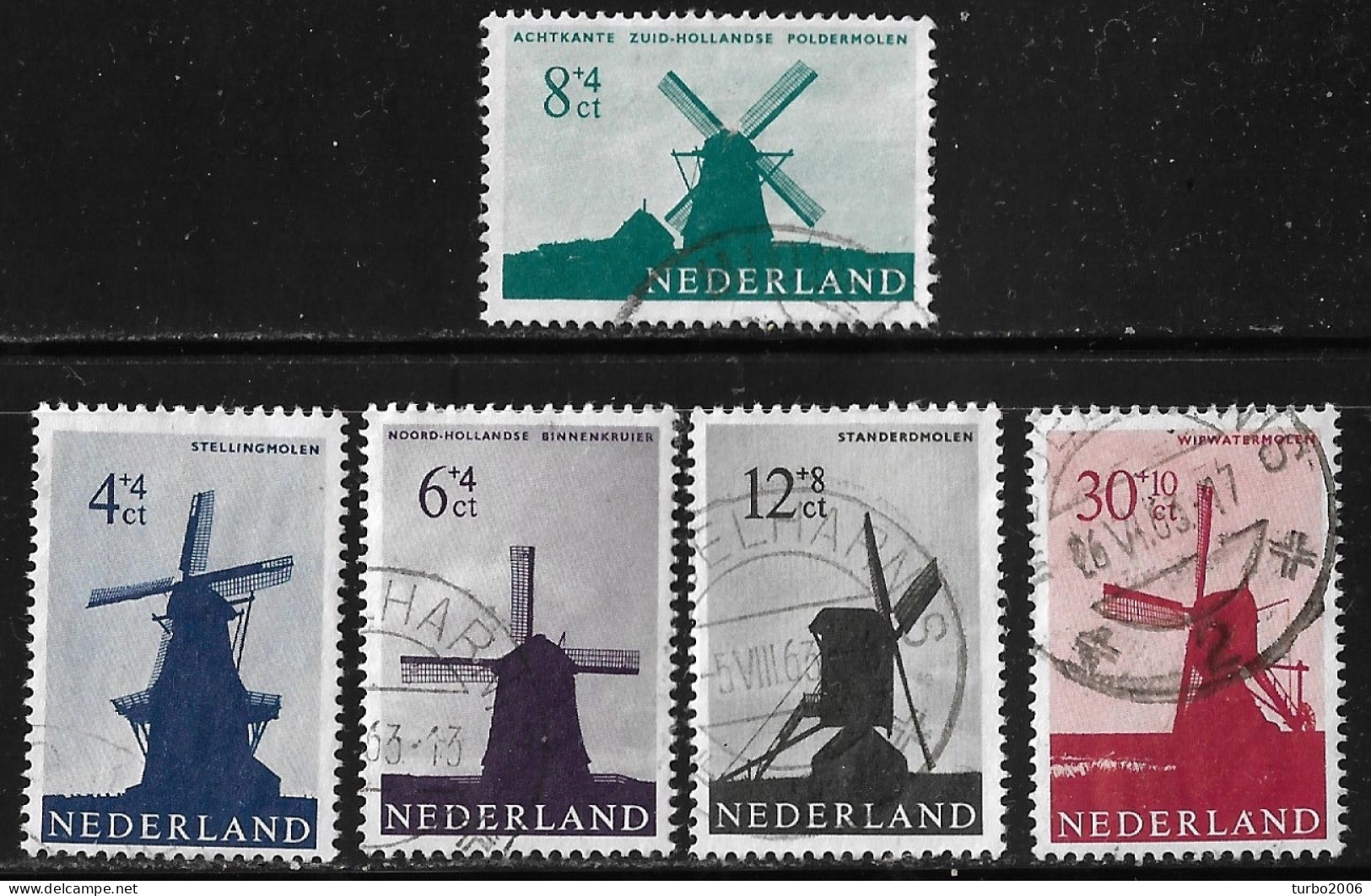 1963 Zomerzegels Molens NVPH 786 / 790 - Used Stamps