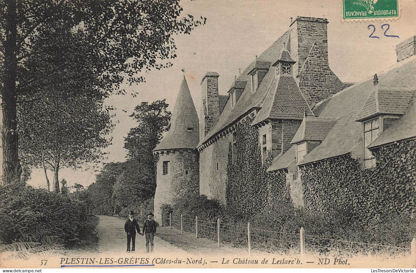 FRANCE - Plestin Les Grèves - Le Château De Leslarc'h - Carte Postale Ancienne - Plestin-les-Greves