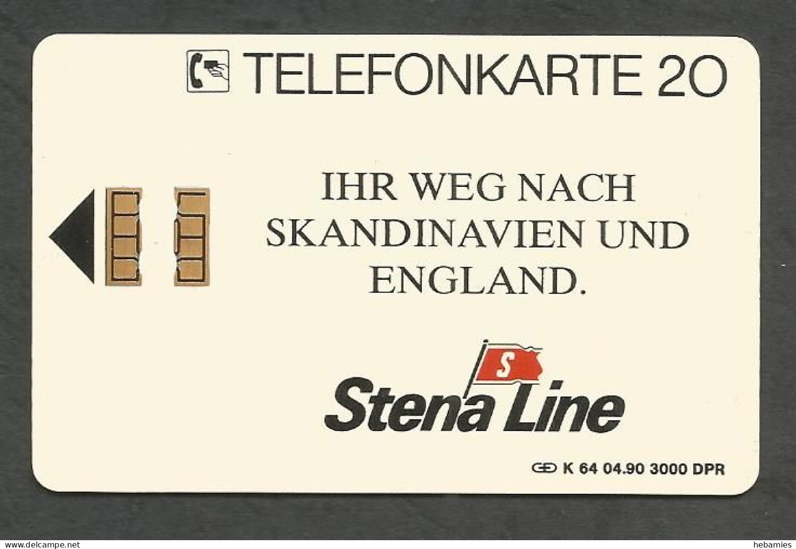 STENA LINE - TELEFONKARTE 20 - REISEN MIT STENA LINE - GERMANY - - K-Serie : Serie Clienti