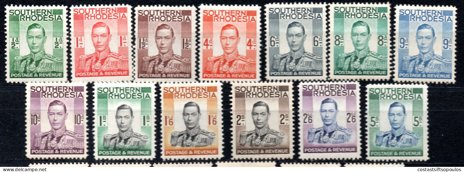 2313. SOUTHERN RHODESIA 1937 SG. 40-52 MNH. VERY LIGHT PERF. AND GUM FAULTS,SEE SCANS - Southern Rhodesia (...-1964)