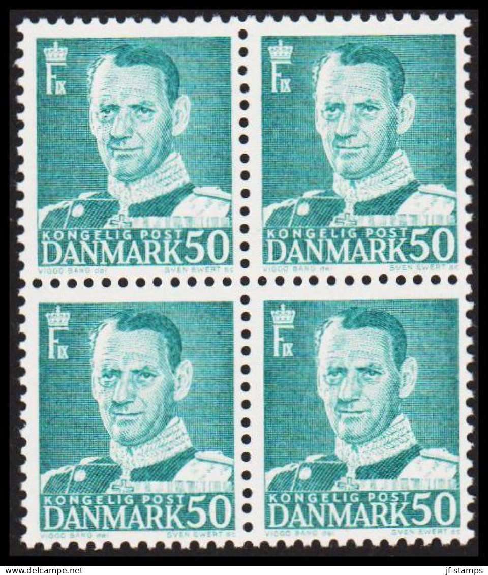 1953. DANMARK. Frederik IX 50 øre In Never Hinged 4-block.  (Michel 335) - JF540725 - Brieven En Documenten