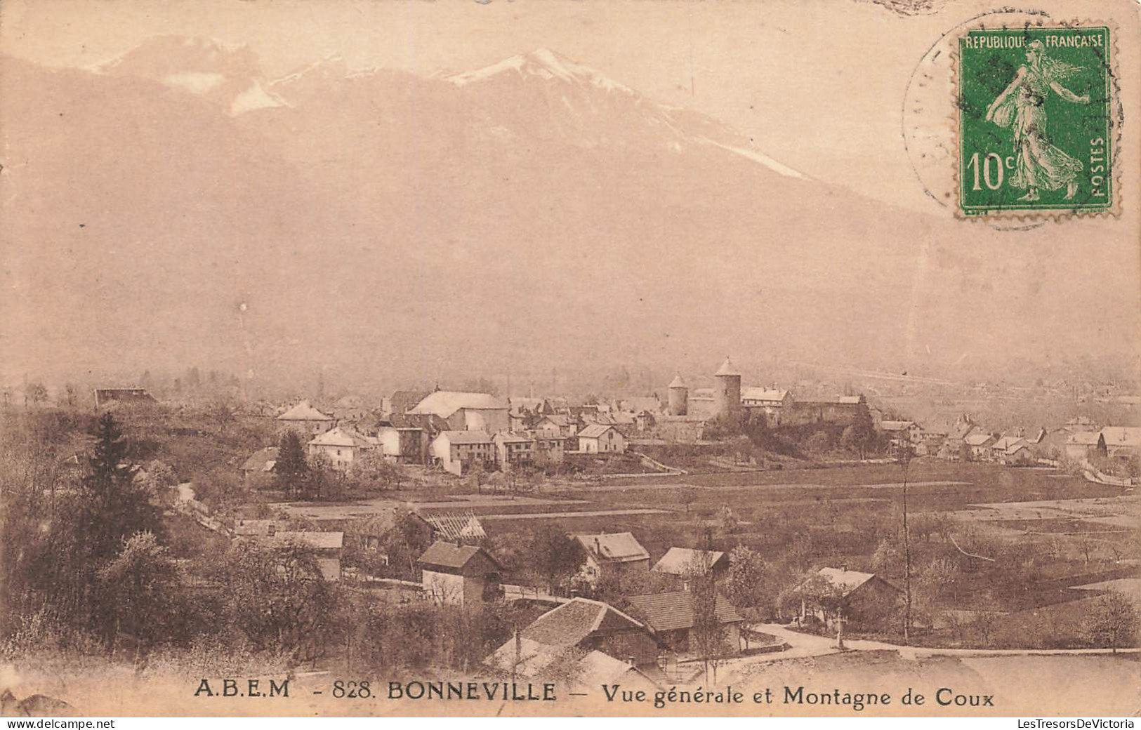 FRANCE - Bonneville - Vue Générale Et Montagne De Coux - Carte Postale Ancienne - Bonneville