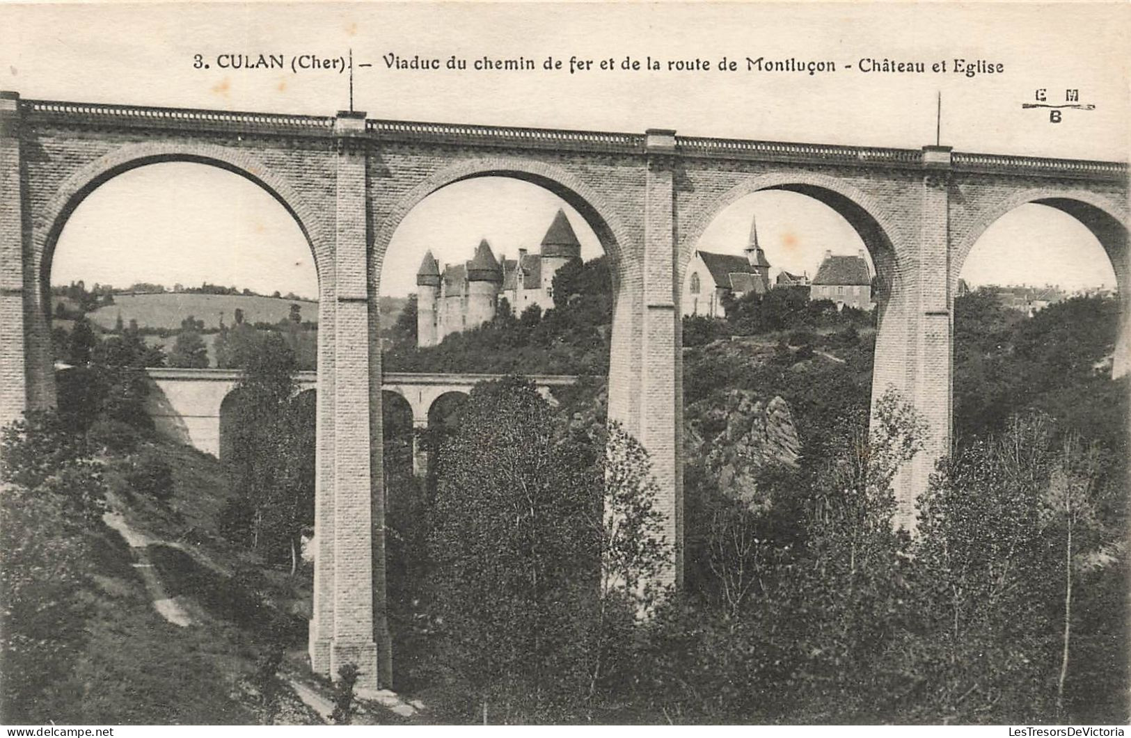 FRANCE - Culan - Vue Générale Du Viaduc Du Chemin De Fer Et De La Route De Montluçon - Carte Postale Ancienne - Culan