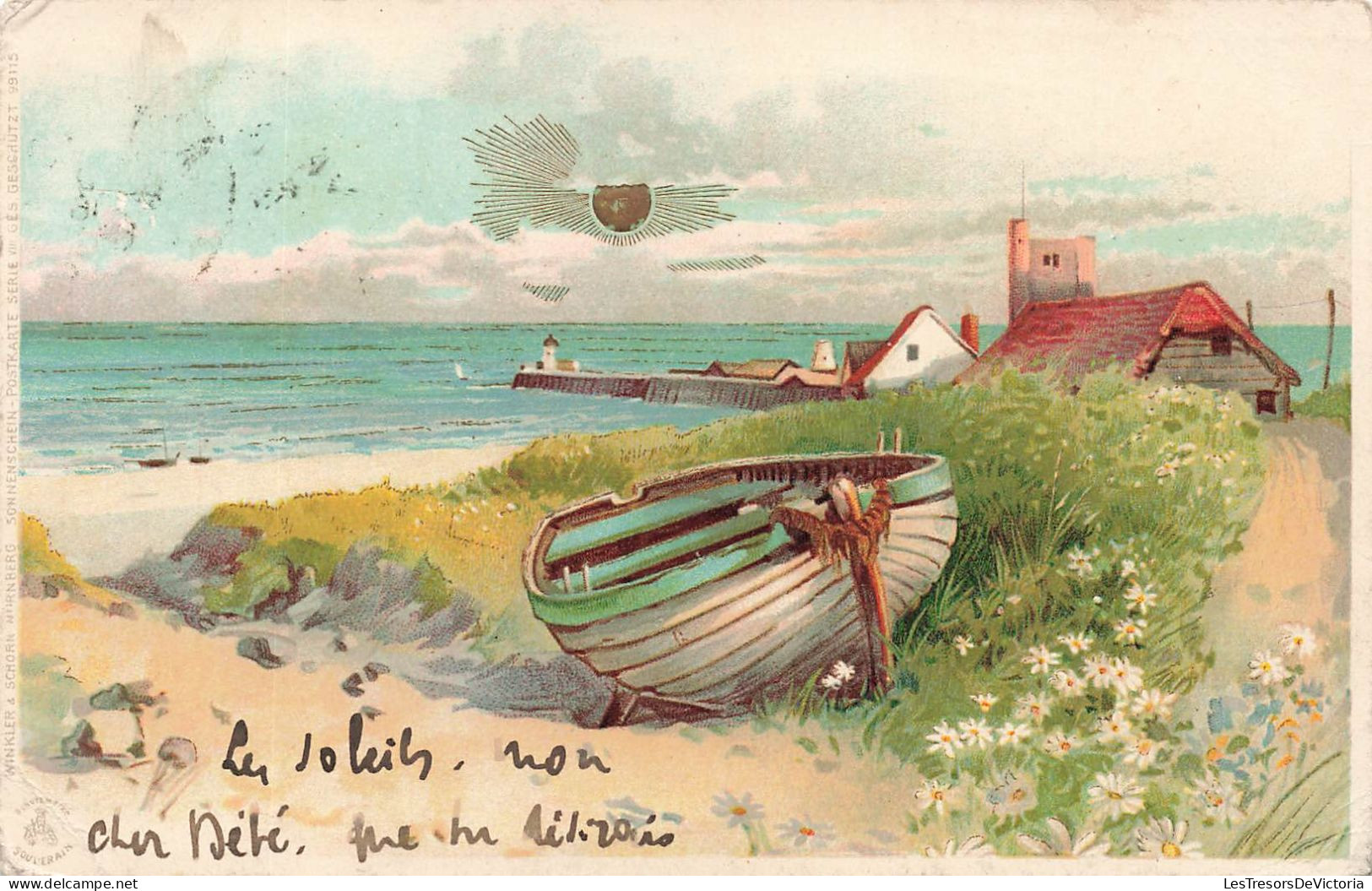 ARTS - Peinture - Paysage - Maison Costale - Barque - Port - Dos Non Divisé - Carte Postale Ancienne - Peintures & Tableaux