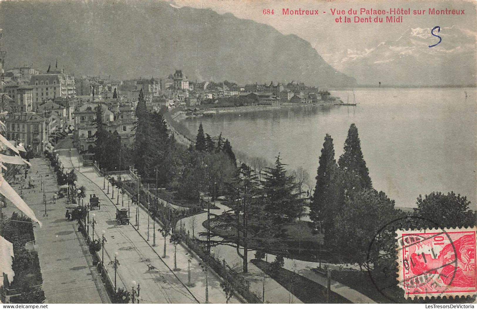 SUISSE - Montreux - Vue Du Palace-hôtel Sur Montreux Et La Dent Du Midi - Carte Postale Ancienne - Montreux