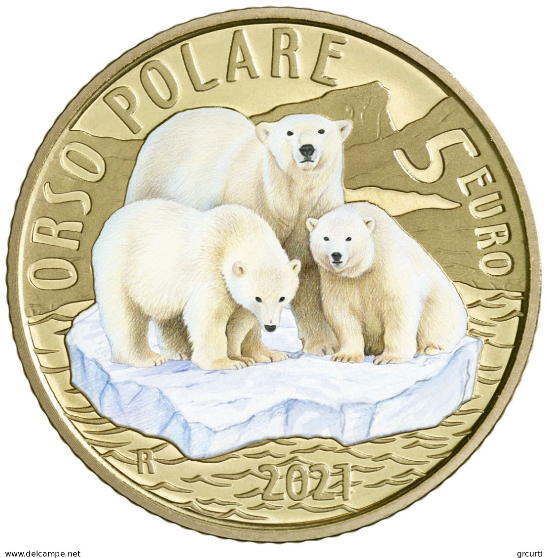 Italia - 5 Euro 2021 - Mondo Sostenibile - Animali In Via Di Estinzione - Orso Polare -  N# 307530 - UC# 258 - Italie