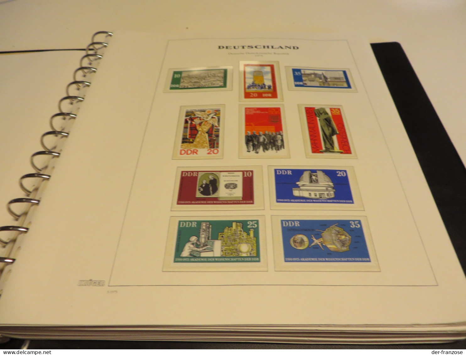 D D R  1975 bis 1982  kpl-  SLG. mit  ** /  MARKEN  auf  KRÜGER - VORDRUCK  im  BINDER