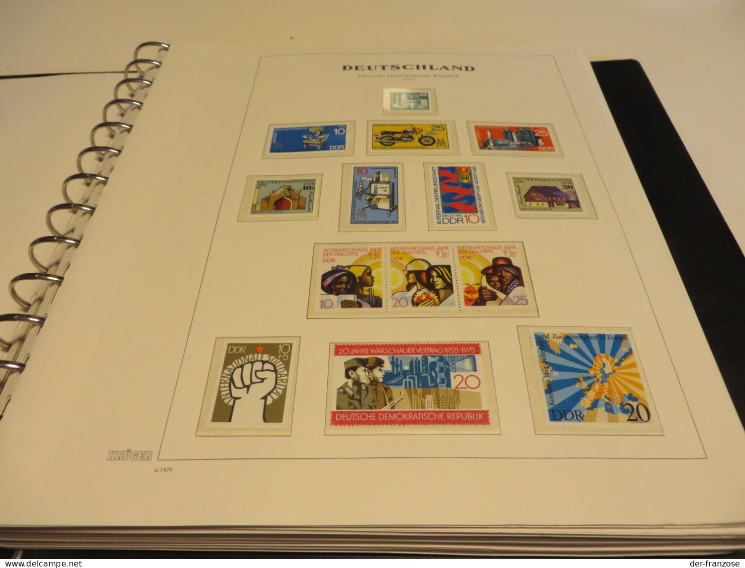 D D R  1975 bis 1982  kpl-  SLG. mit  ** /  MARKEN  auf  KRÜGER - VORDRUCK  im  BINDER