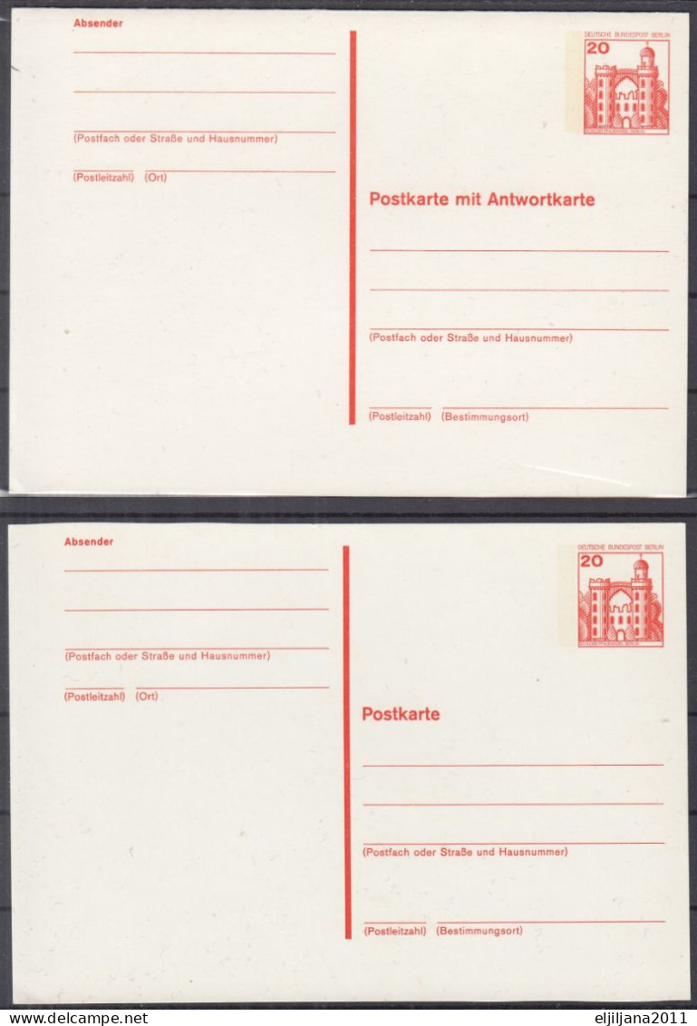 ⁕ Germany, Deutsche Bundespost Berlin 1977 ⁕ 2v MNH Postcard / P106 Official - Schloss Pfaueninsel - Cartes Postales - Neuves