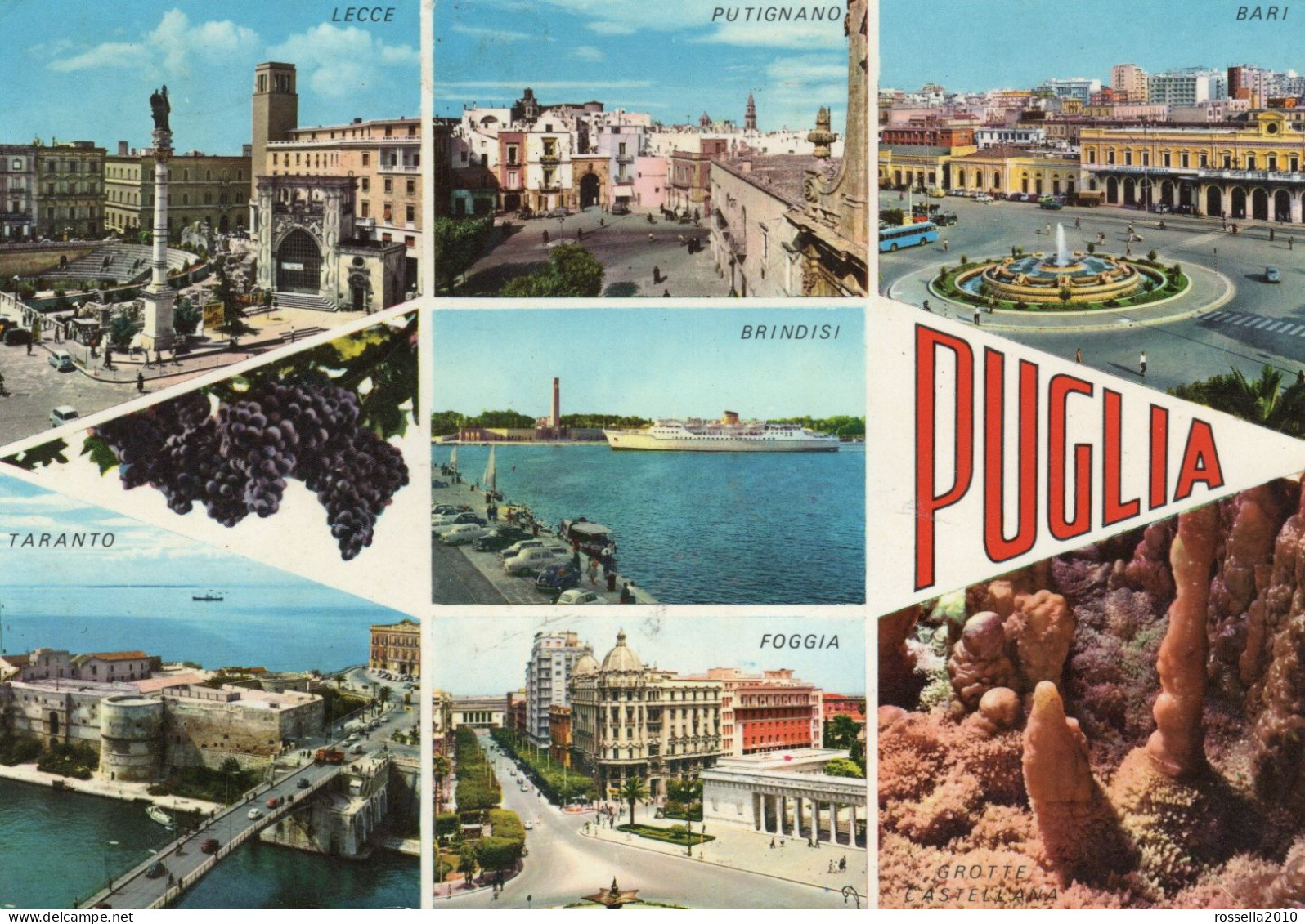 Cartolina 1969 ITALIA PUGLIA SALUTI VEDUTINE  Italy Postcard Ansichtskarten Carte Postale - Saluti Da.../ Gruss Aus...