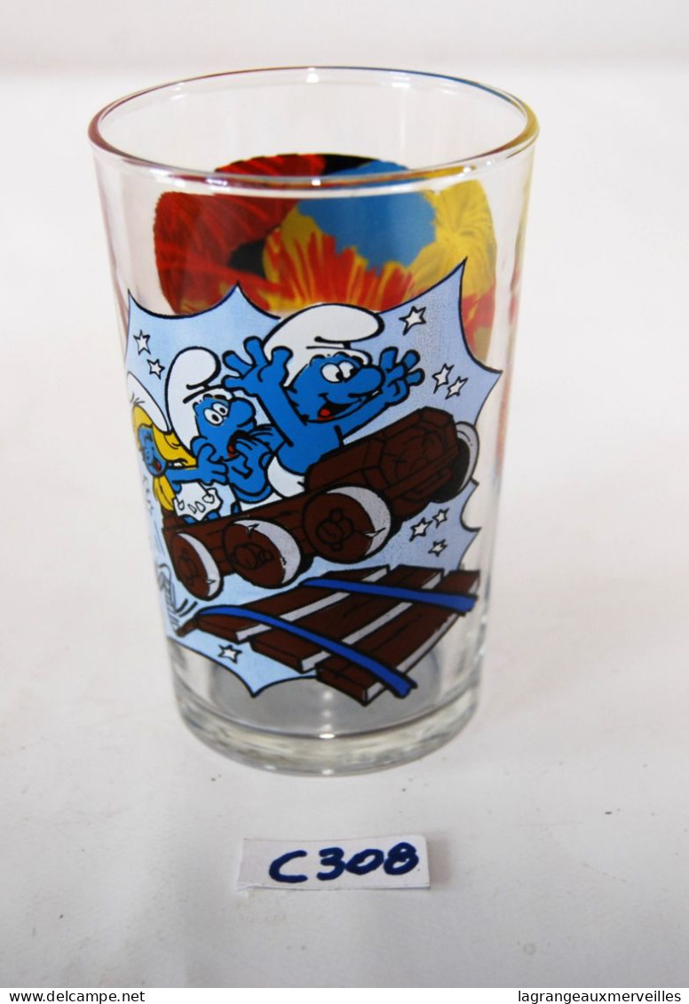 C308 Ancien Verre Moutarde - Peyo - 1989- IMPS - Benedictin - Schtroumpfs - Bicchieri