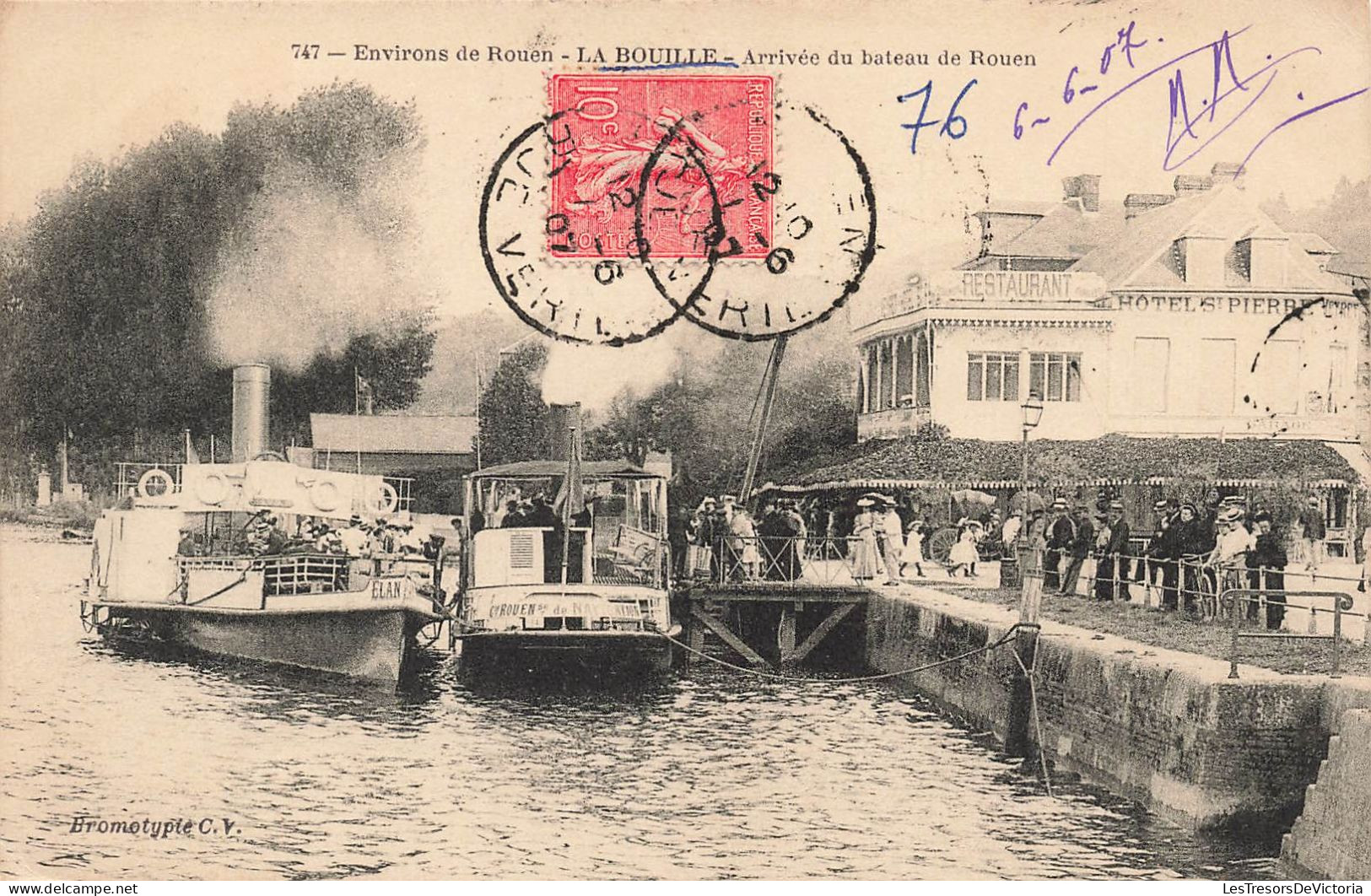 FRANCE - Environs De Rouen - La Bouille - Arrivée Du Bateau De Rouen - Carte Postale Ancienne - Rouen