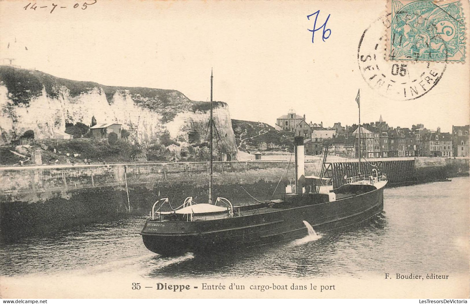 FRANCE - Dieppe - Entrée D'un Cargo-boat Dans Le Port - Carte Postale Ancienne - Dieppe