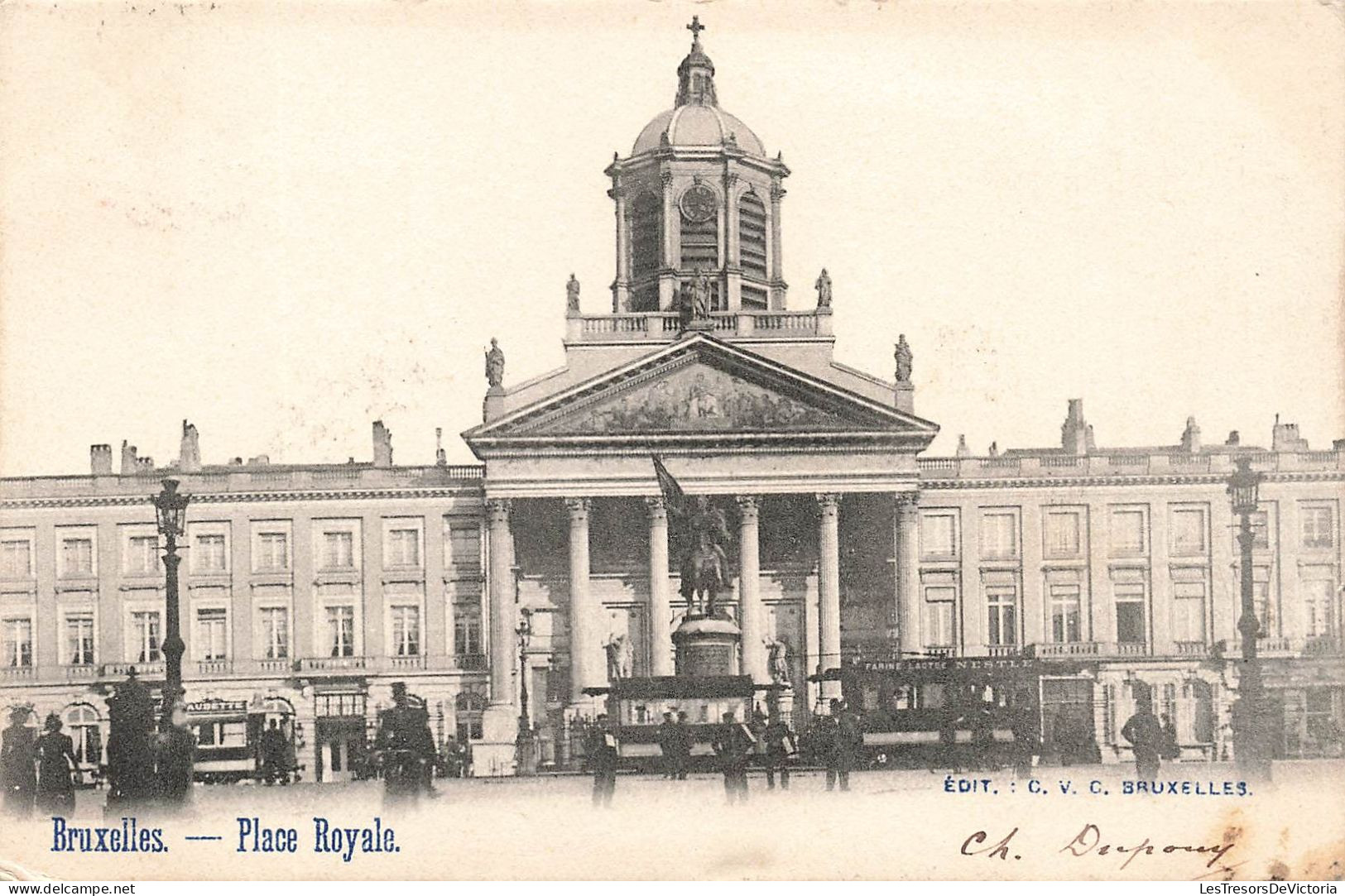 BELGIQUE - Bruxelles - Vue Générale De La Place Royale - Animé - Carte Postale Ancienne - Monumenti, Edifici