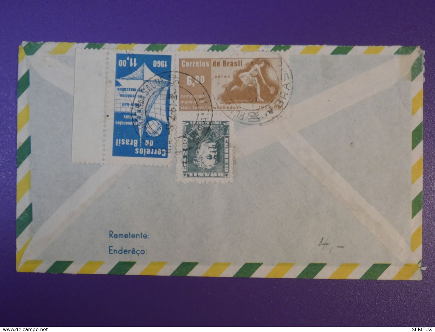 DG4  BRAZIL BELLE LETTRE  1961  SAO PAULO AU BAYERN  ALEMANIA  + ++AFF. PLAISANT+++++ - Storia Postale