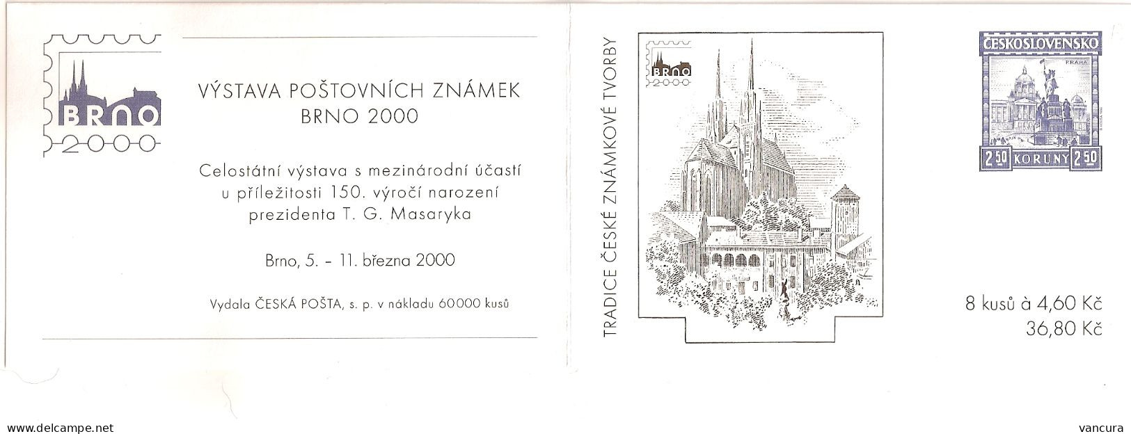 Booklet 204 Czech Republic Czech Stamp Design 1999 National Museum In Prague And The Statue Of St Wenceslas - Neufs
