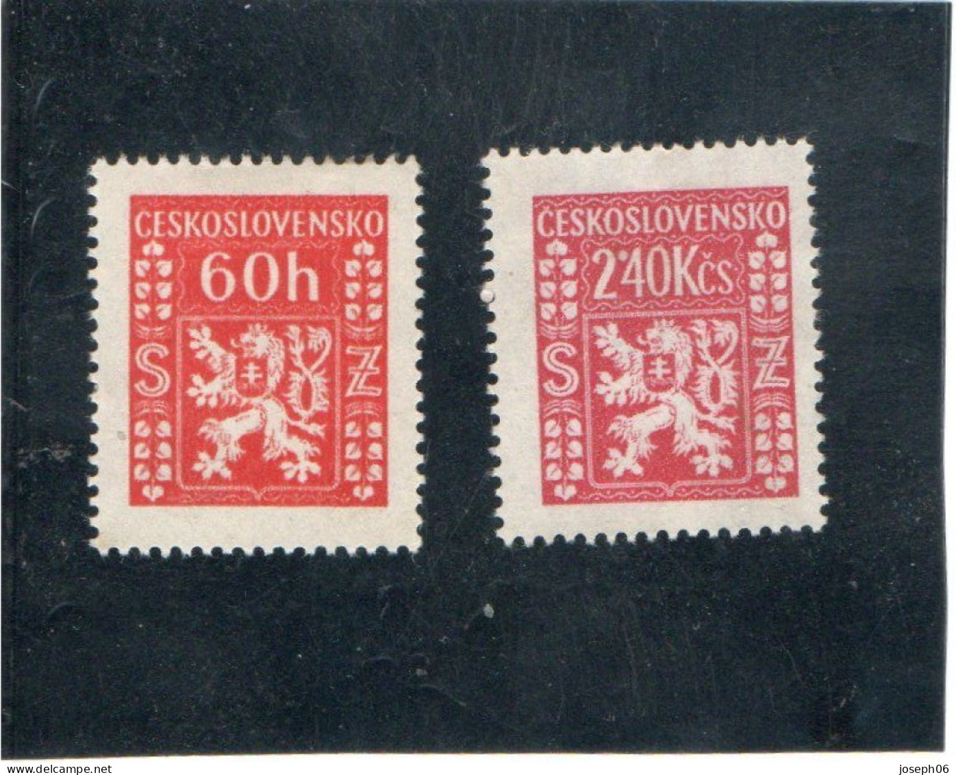 TCHECOSLOVAQUIE   1947  Taxe  Y.T. N° 8  à  15  Incomplet  NEUF *  Trace De Charnière - Timbres-taxe