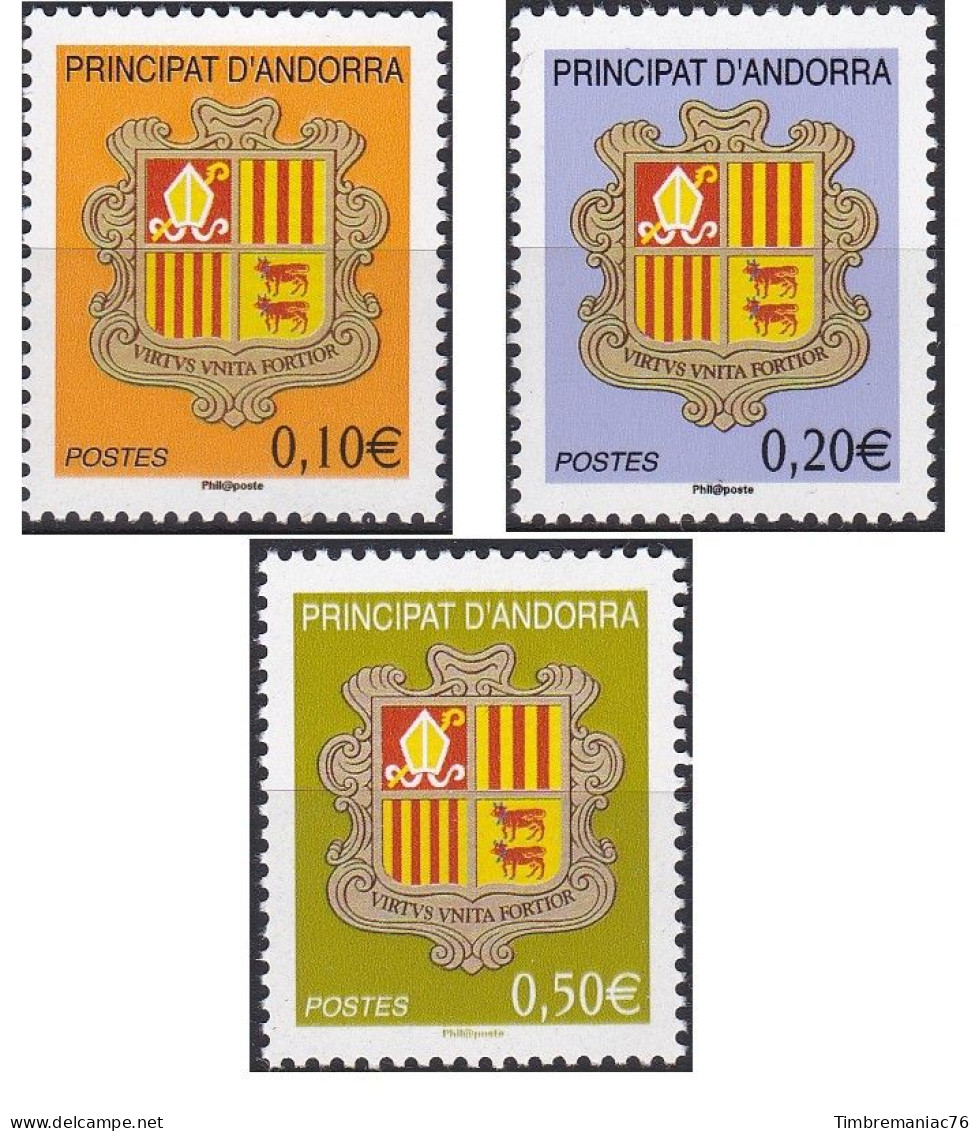 Andorre Français T U C 2010 YF 683-684-685 Neufs - Unused Stamps