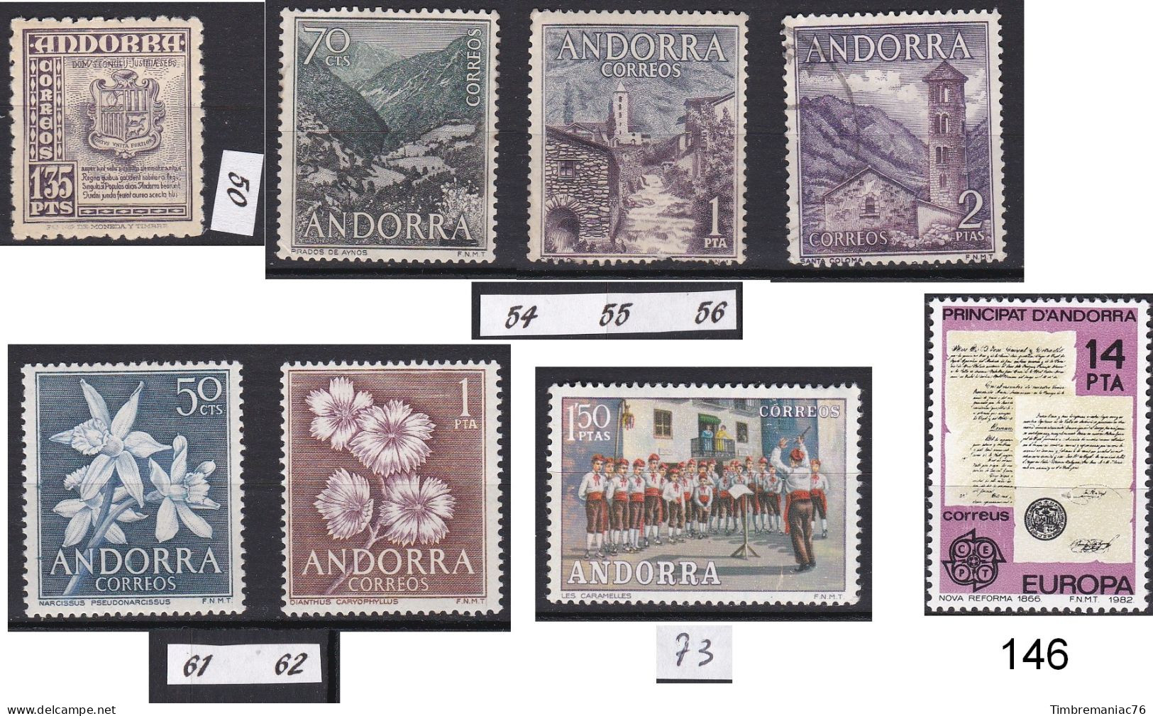 Andorre Espagnol T U C  Neufs Et Oblitérés - Unused Stamps