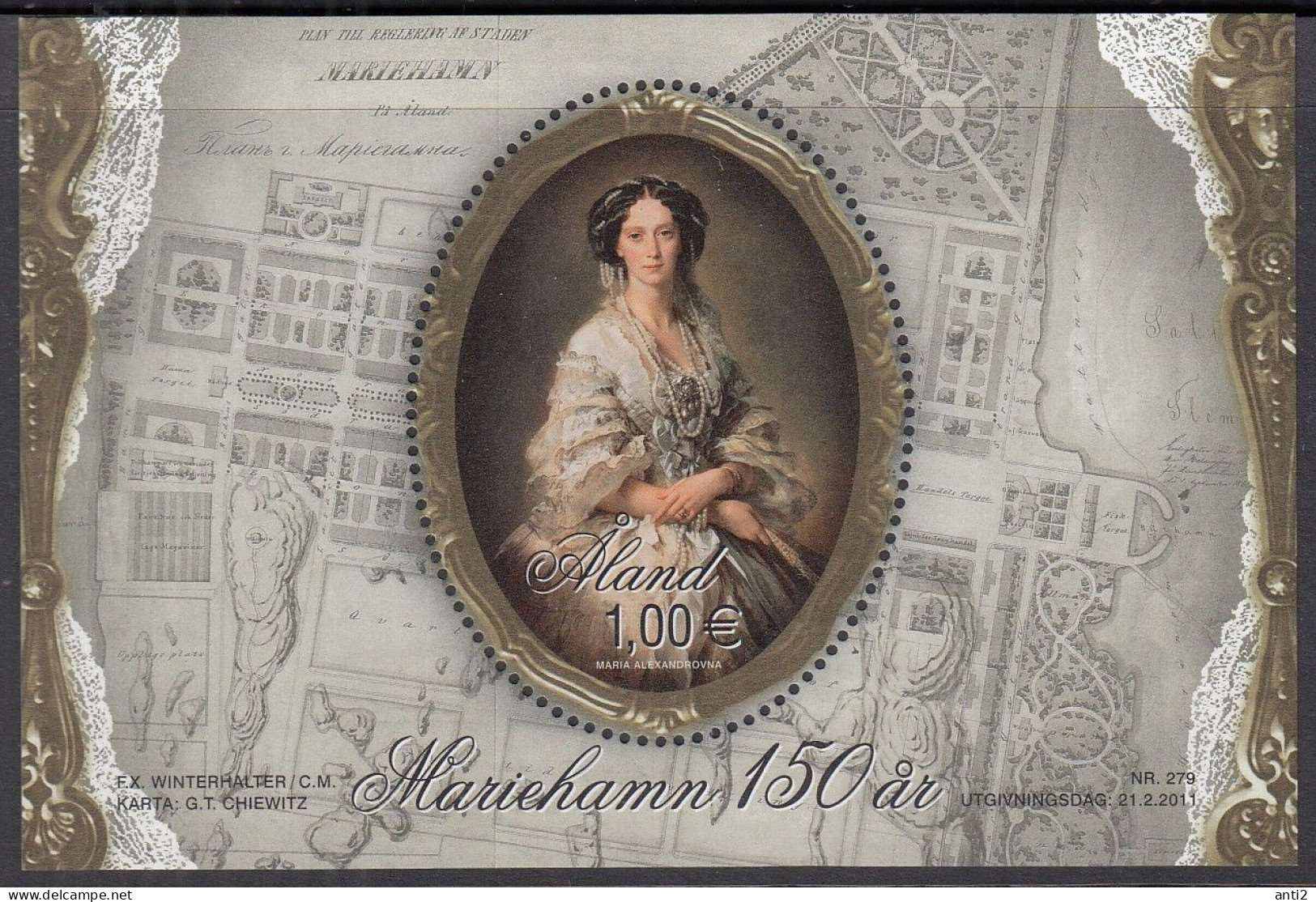 Aland 2011 150th Anniversary Of The City Of Mariehamn, Maria Von Essen-Darmstadt,  Mi Bloc 11 MNH(**) - Aland