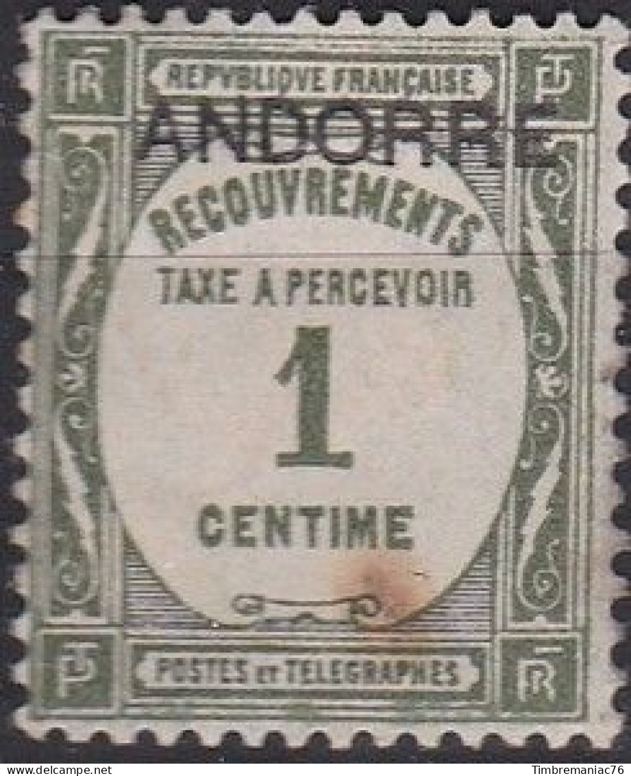 Andorre Français 1931-32 Taxe YF 9 - Ungebraucht