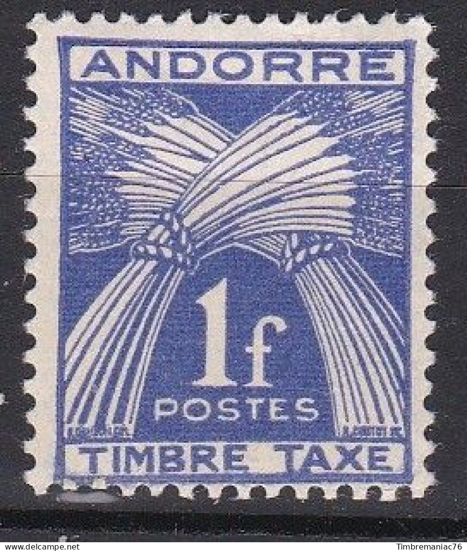 Andorre Français 1946-50 Taxe YF 33 - Unused Stamps
