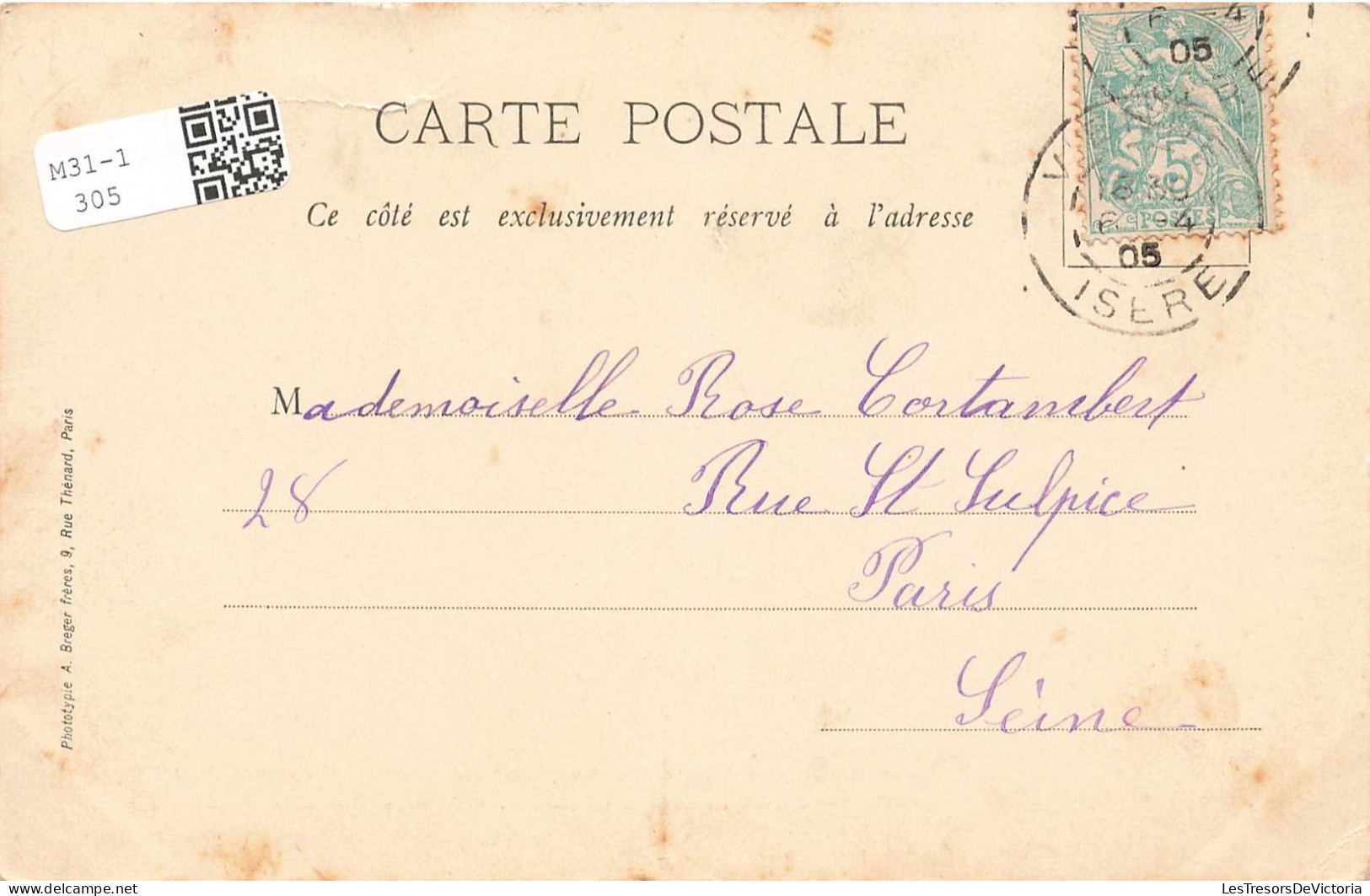 FRANCE - Vienne - Pensionnat De Mlle Olinger - Institution Jeanne D'Arc - Carte Postale Ancienne - Vienne