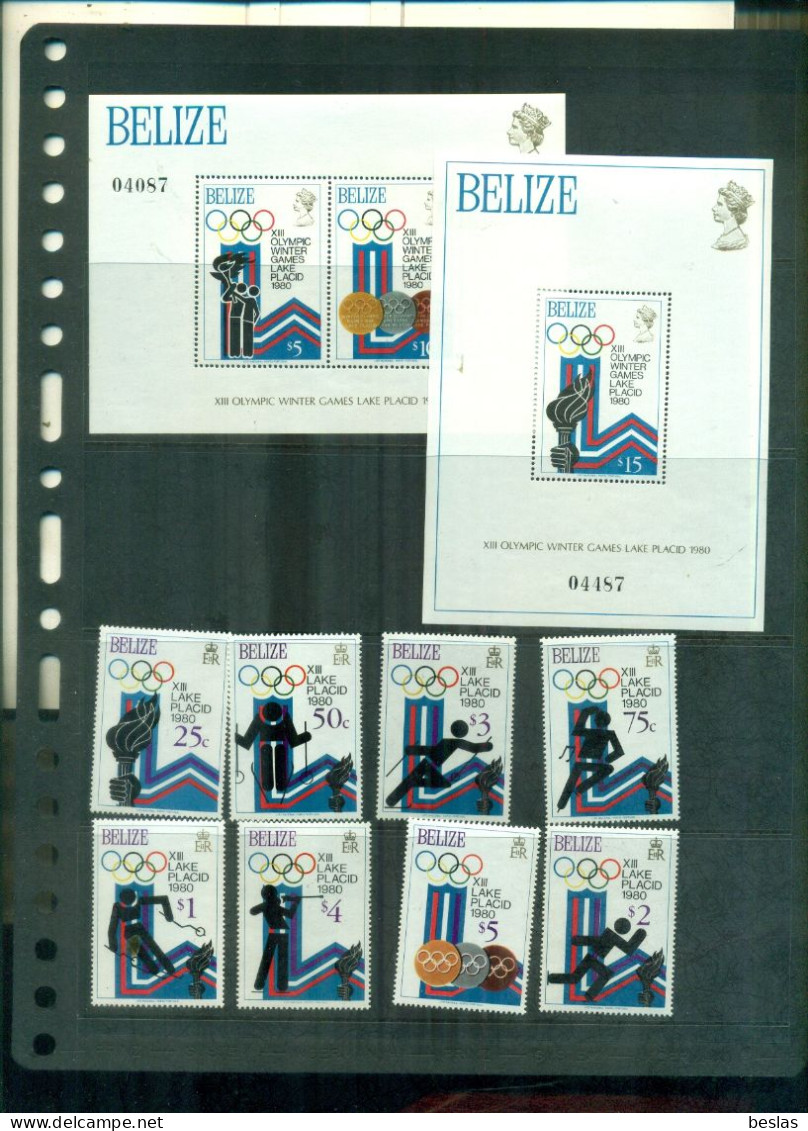 BELIZE J.O. LAKE PLACID 8 VAL + 2 BF NEUFS A PARTIR DE 9, EUROS - Hiver 1980: Lake Placid