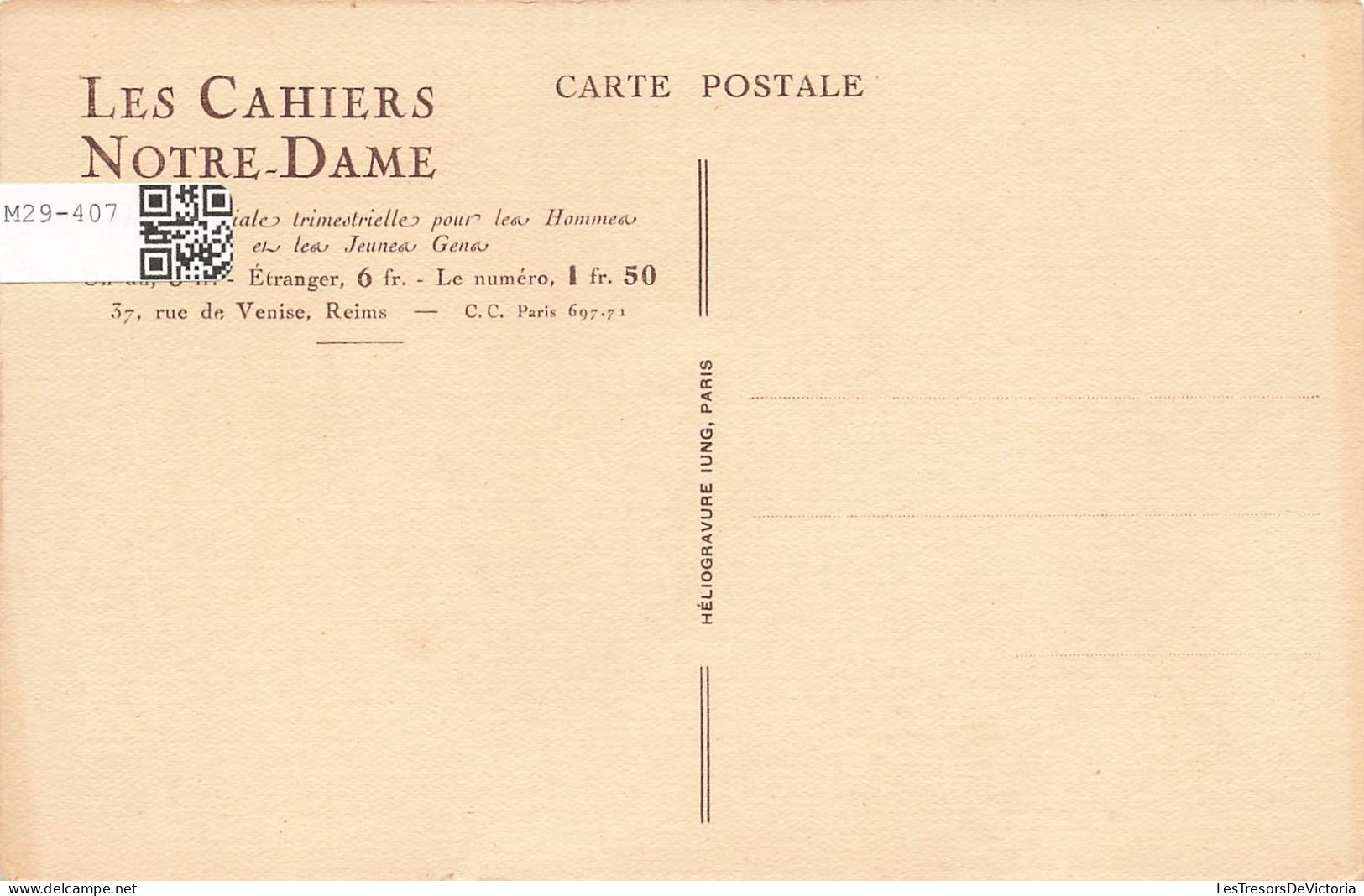 FRANCE - Notre Dame De Reims - Edition Des Cahiers Notre Dame - Carte Postale Ancienne - Reims
