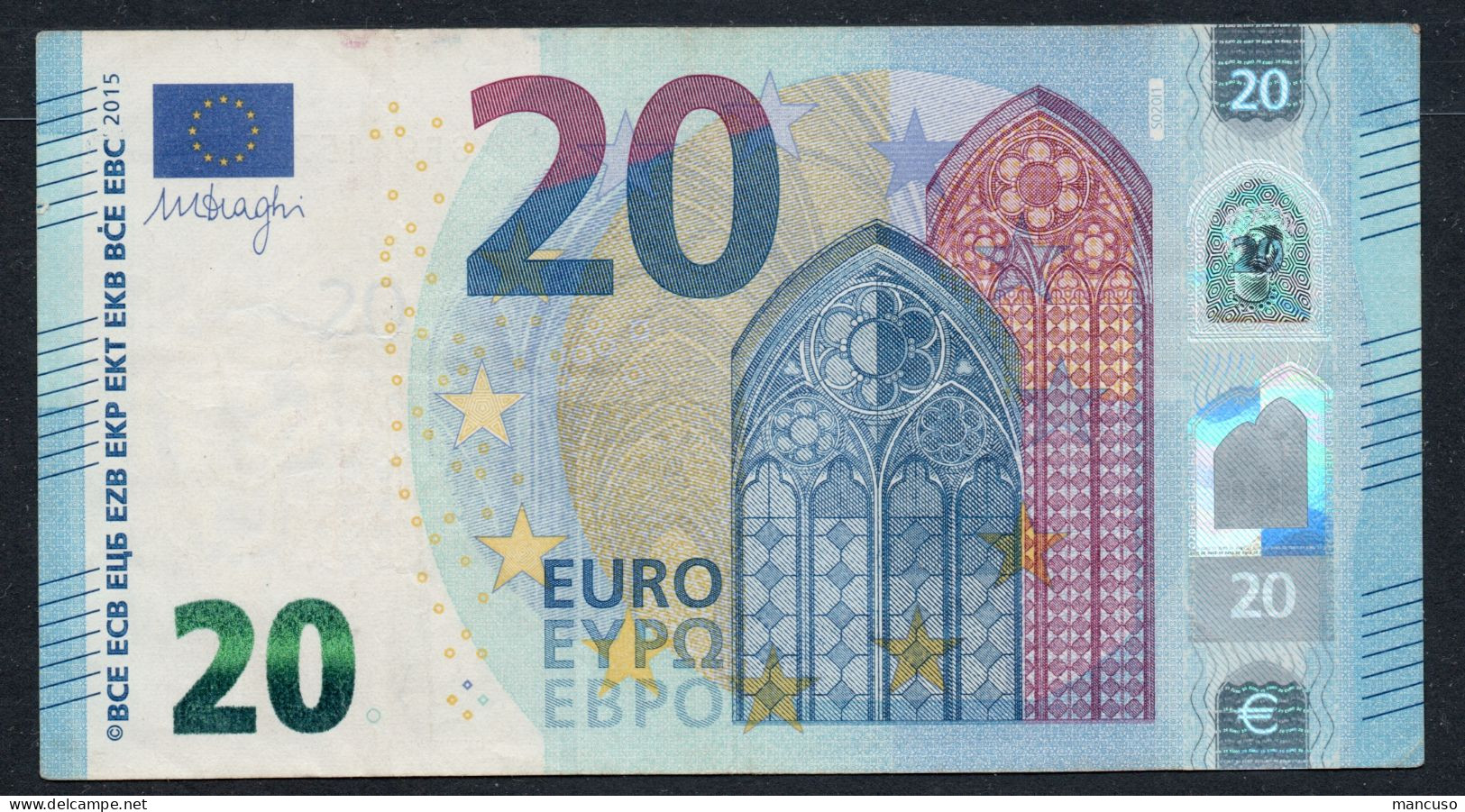 RRR  20  ITALIA SF S020  DRAGHI  CIRCULATED - 20 Euro