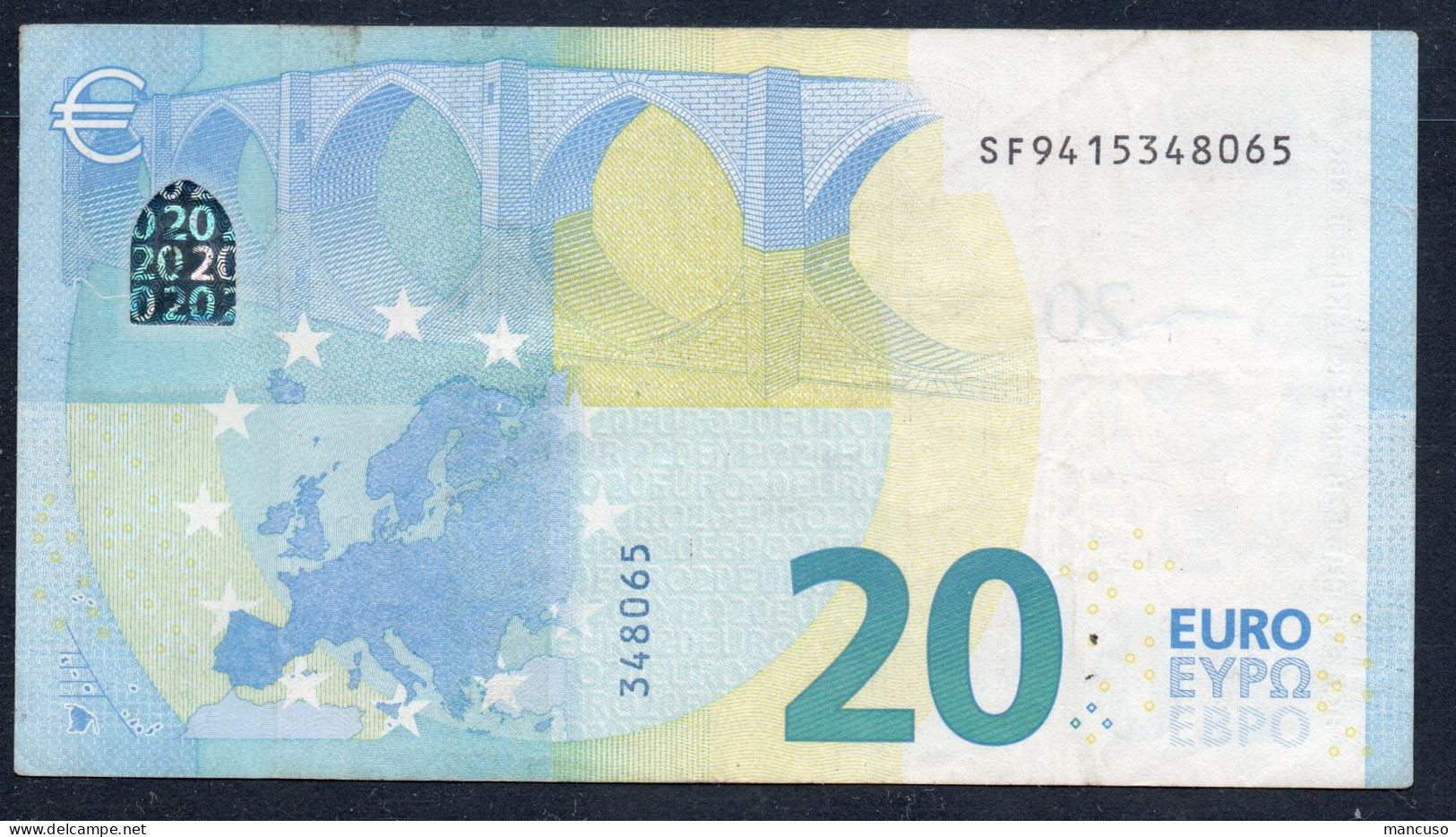 RRR  20  ITALIA SF S020  DRAGHI  CIRCULATED - 20 Euro