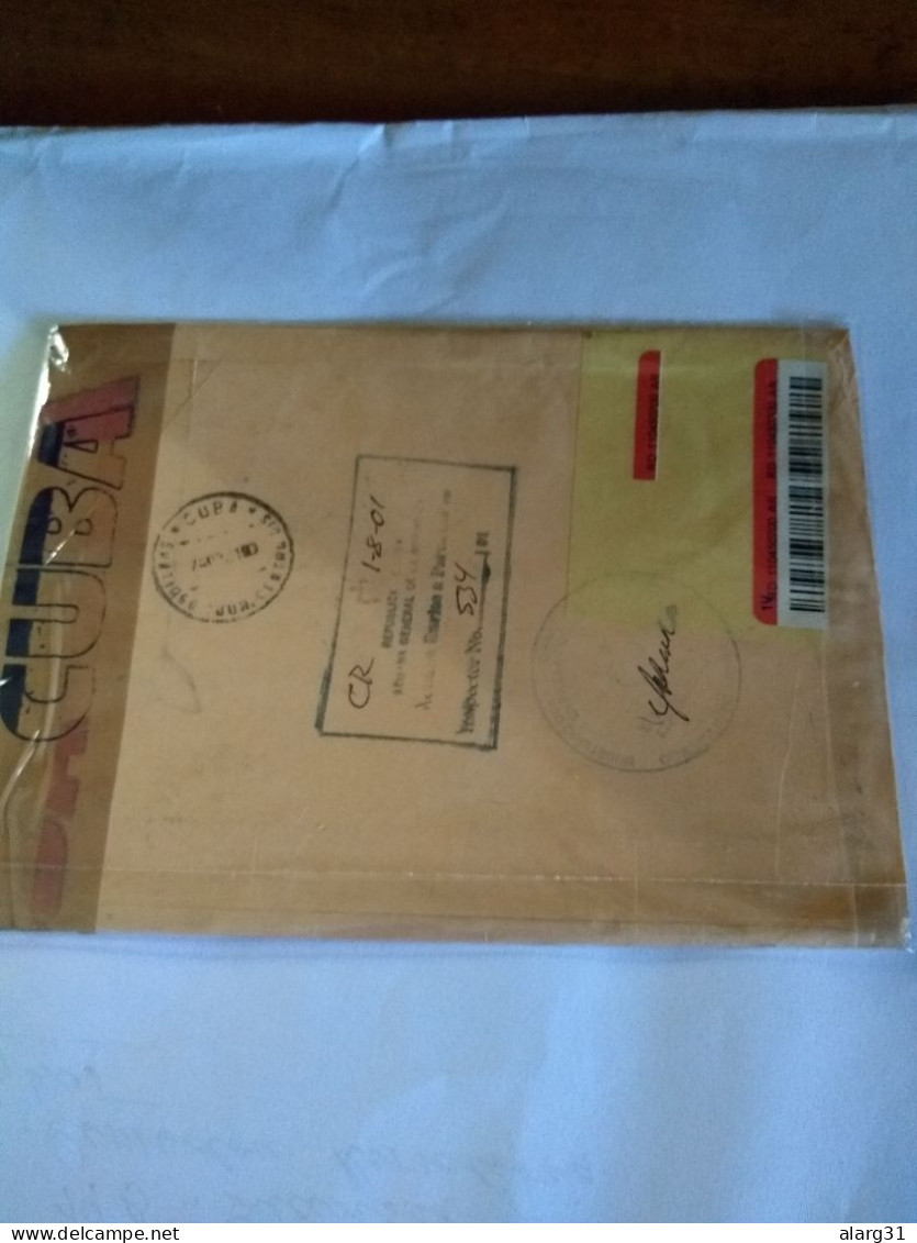 Cat&dogs Reg Letter Cuba/argentina.2001.yv 3927/31 & Others.local Customs Inspection.e 14 Reg Post Conmems E 17.5 Cval - Brieven En Documenten