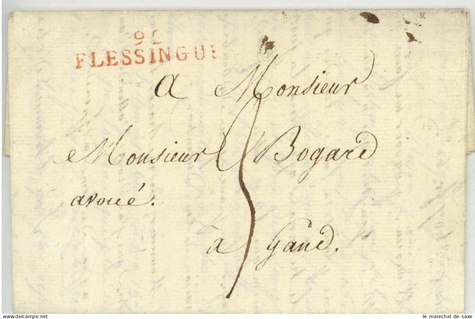 92 FLESSINGUE Vlissingen Pour Gand 1813 Entrepreneur Des Fortications De L'ile De Walcheren! - 1792-1815: Conquered Departments