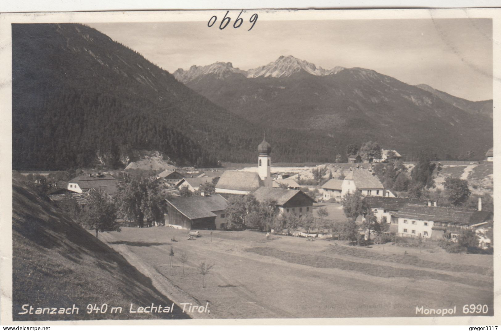 E2282) STANZACH 940m  Lechtal - Tirol - Tolle Sehr Alte FOTO AK - Häuser Wiese Bauernhof Kirche - Lechtal