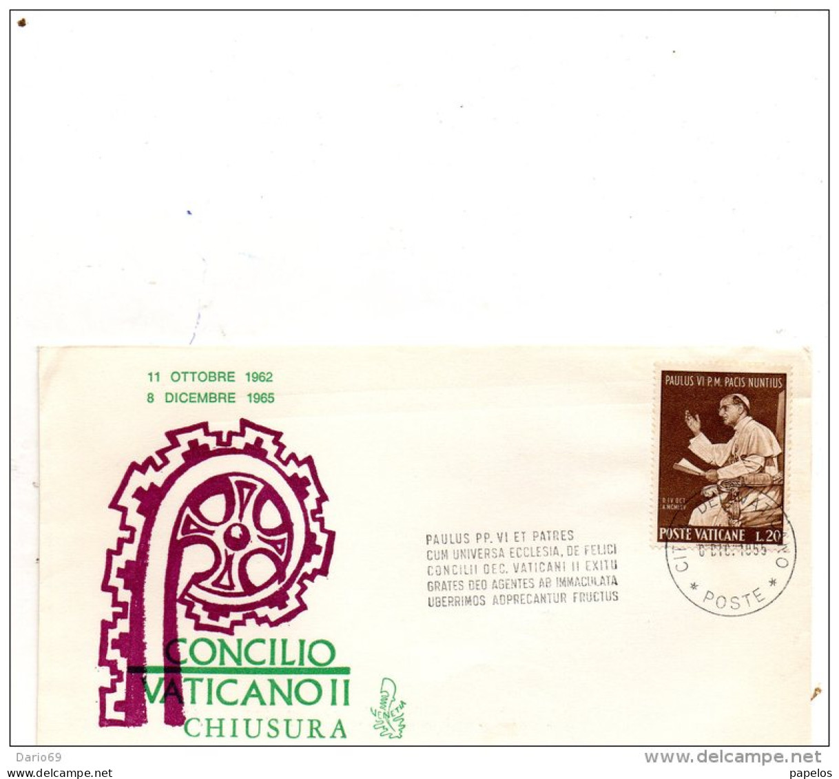 1965  LETTERA CON ANNULLO  VATICANO - Storia Postale