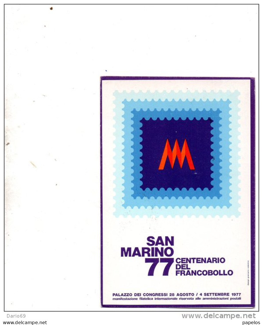 1977 CARTOLINA  CON ANNULLO  SAN MARINO - Storia Postale