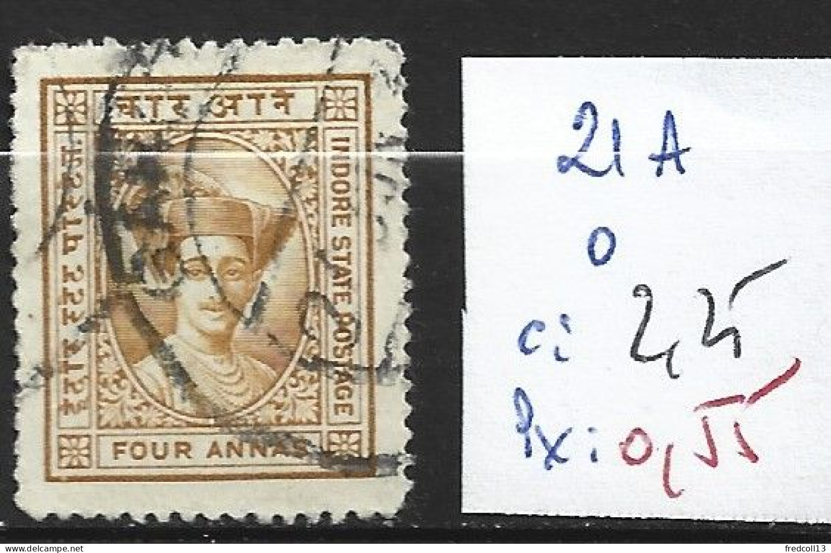 ETATS PRINCIERS DE L'INDE HOLKAR 21A Oblitéré Côte 2.25 € - Holkar