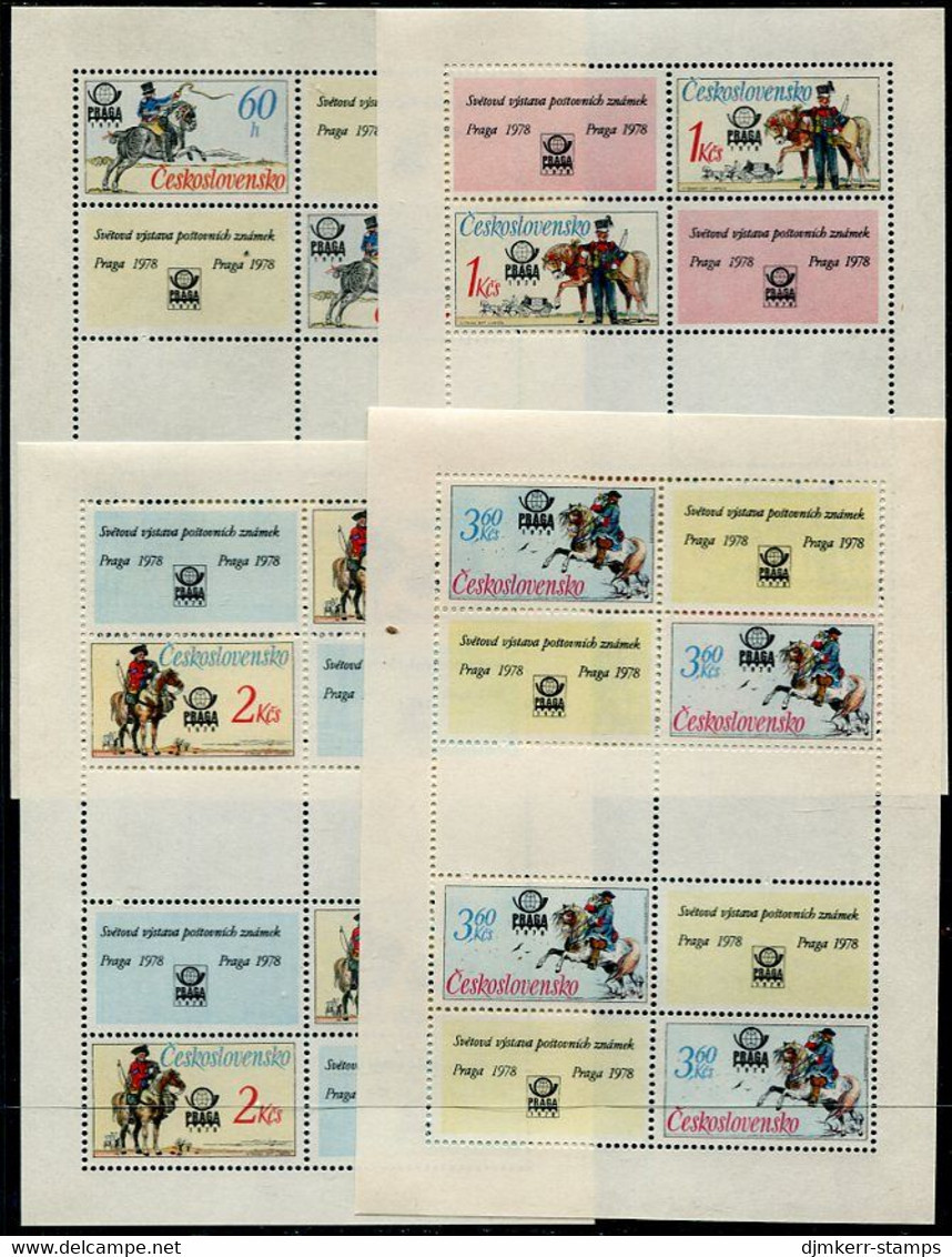 CZECHOSLOVAKIA 1977 Postal Uniforms Sheetlets MNH, Michel 2377-80 Kb - Blocks & Kleinbögen