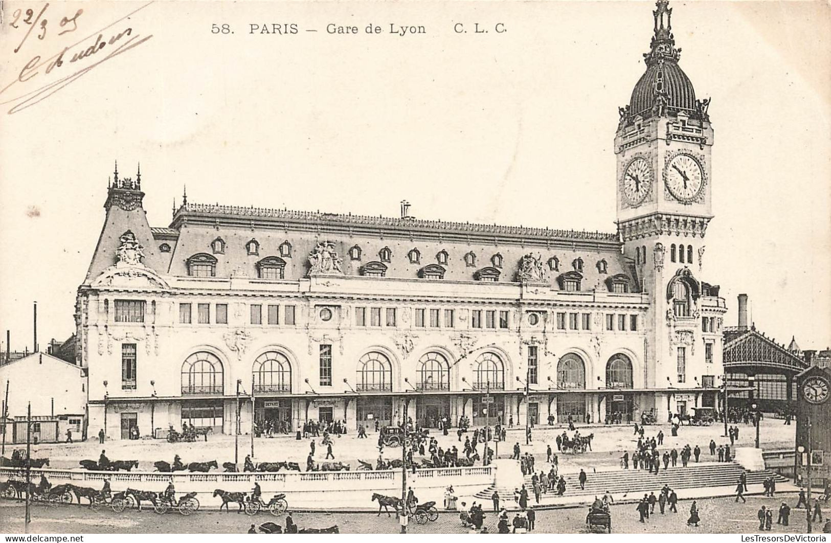 FRANCE - Paris - Vue Générale De La Gare De Lyon - Animé - C.L.C. - Carte Postale Ancienne - Métro Parisien, Gares