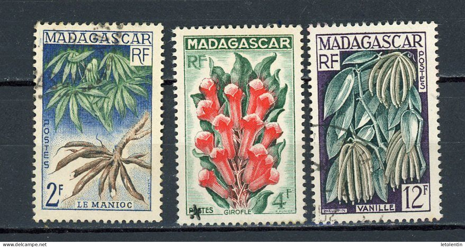 MADAGASCAR (RF) : VANILLE   - Yvert N° 332/334 Obli - Oblitérés