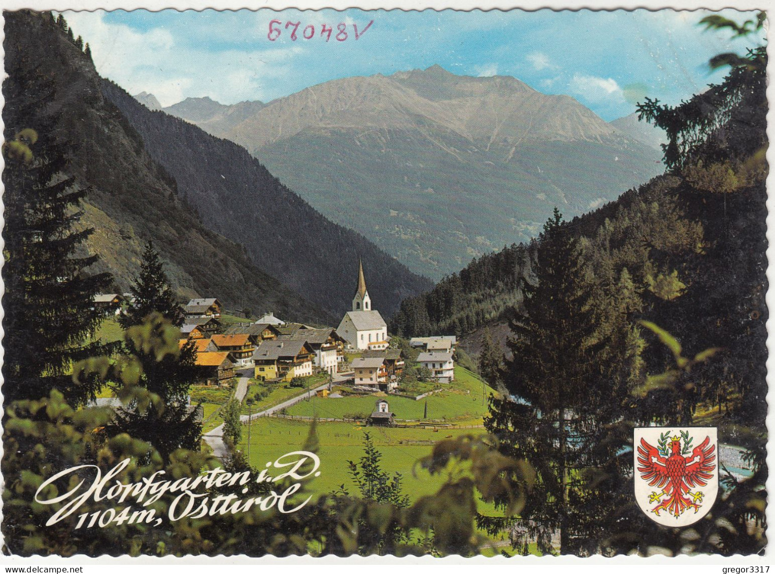 E2296) HOPFGARTEN In Defereggen  - 1104m  Osttirol - Straße Kirche Häuser - Wappen - Defereggental