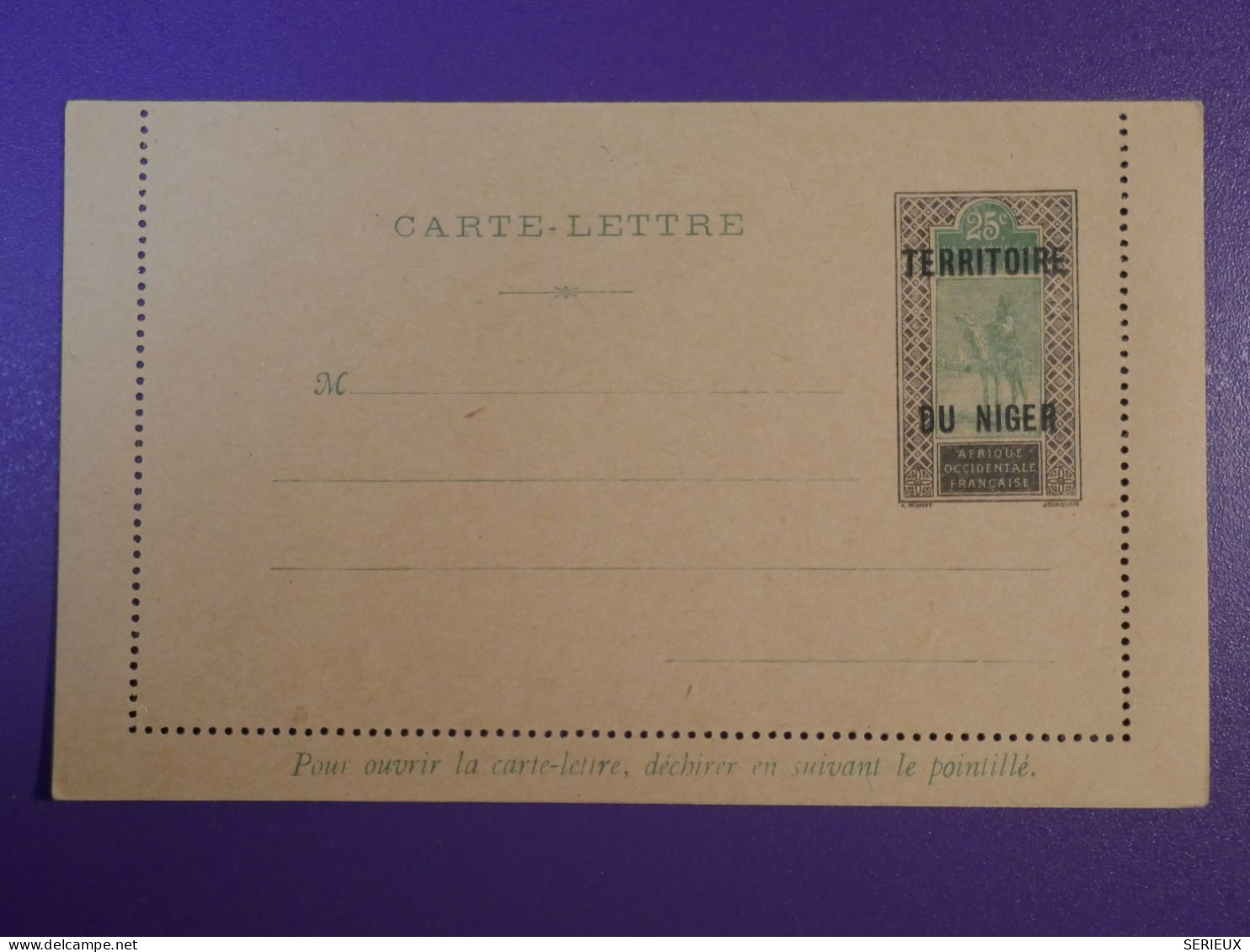 DG4 NIGER FRANCE  BELLE   CARTE  LETTRE  ENTIER +1900 + NON VOYAGEE  ++++ - Cartas & Documentos