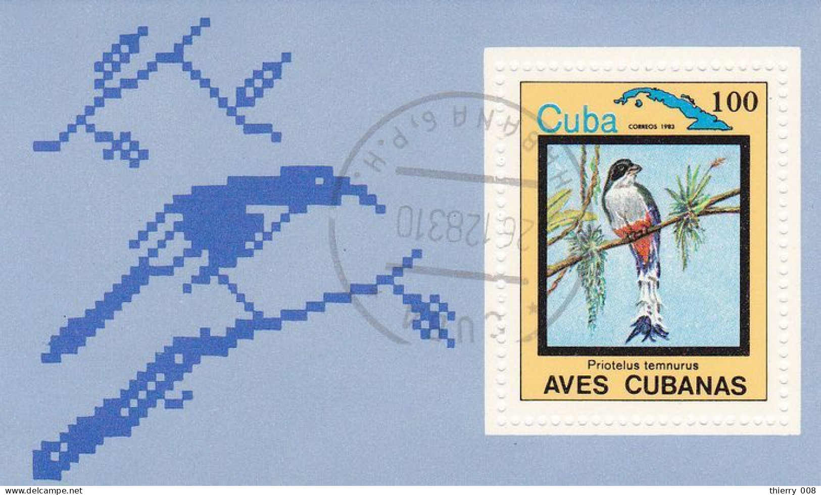 Bloc Cuba  Aves Cubanas  Oiseau Oblitéré - Hojas Y Bloques