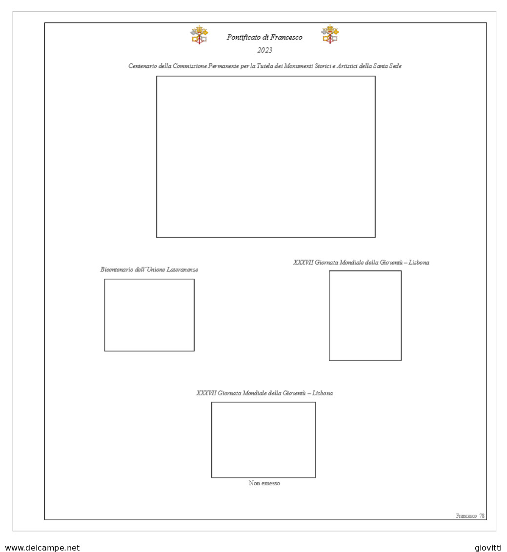 Fogli Per Album Autocostruiti Del “VATICANO”, ANNATA 2023 - Cajas Para Sellos