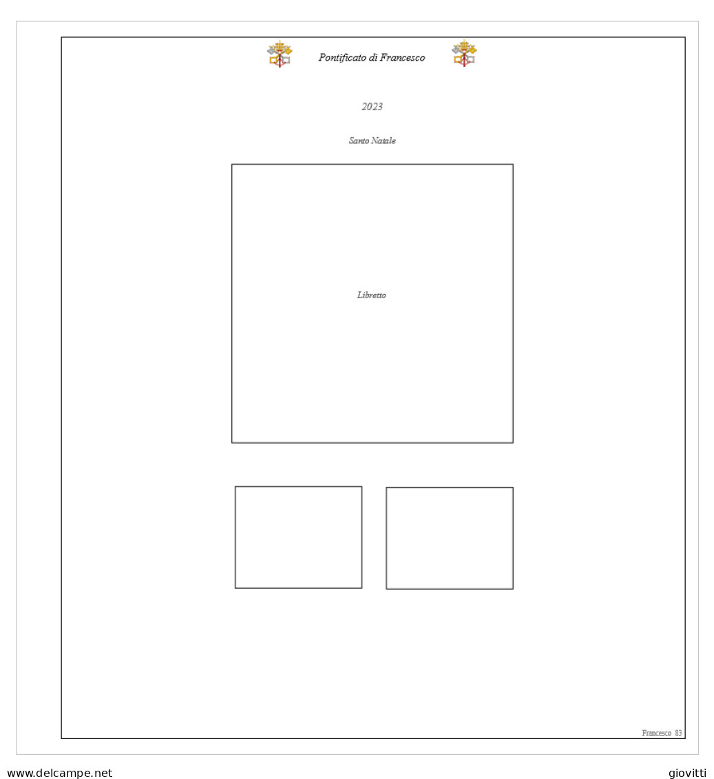 Fogli per album autocostruiti del “VATICANO”, ANNATA 2023