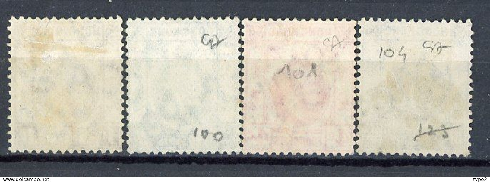 H-K  Yv. N° 99 à 101,104 ; SG N°100 To 102,105 Fil CA Mult (o) 1,2,4,10c George V Cote 2,15 Euro BE  2 Scans - Used Stamps