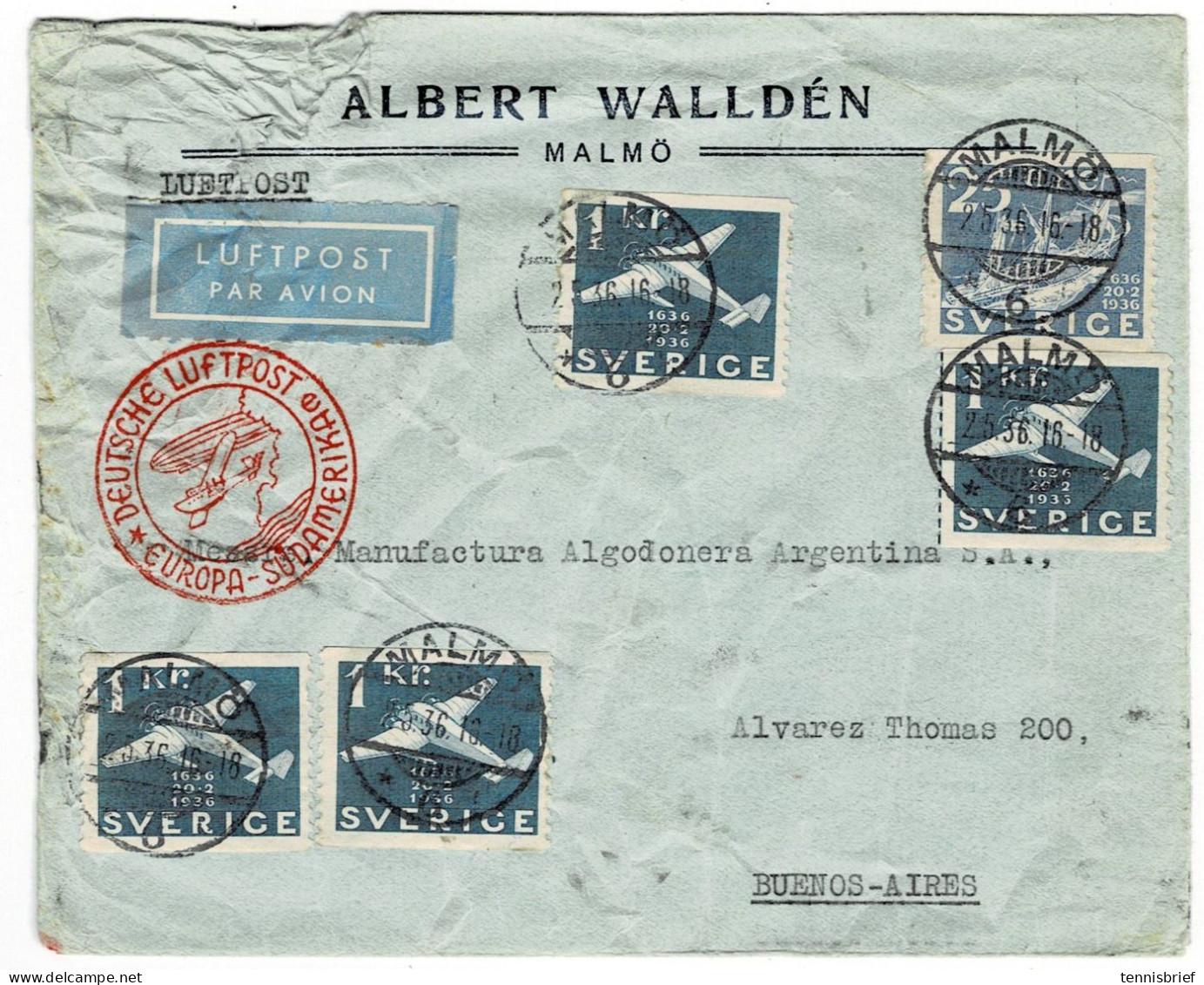 1936, Luftpost Nach Argentinien, Dt. Katapultpost,!! R ! # A 8036 - Covers & Documents